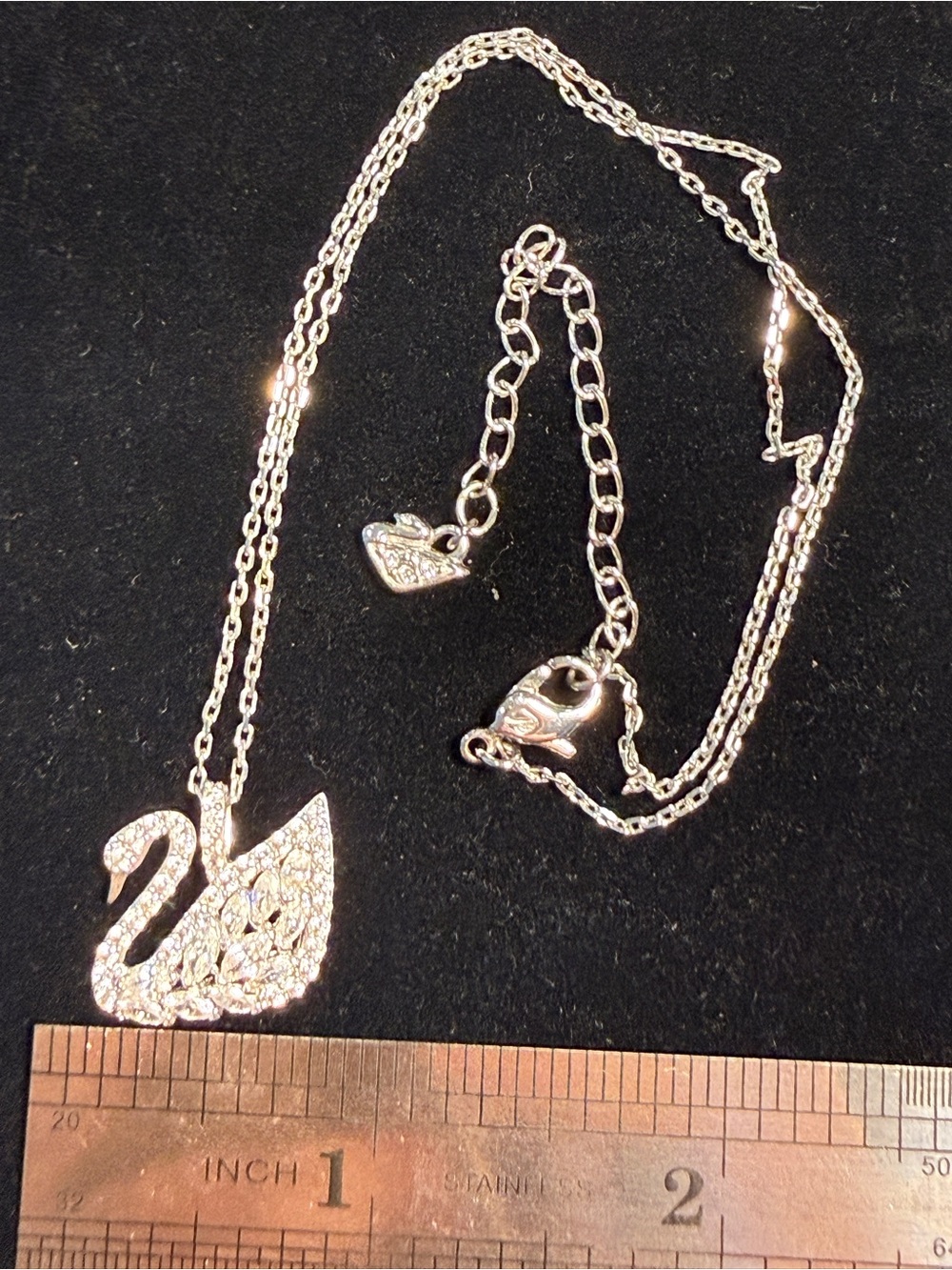 Swarovski Crystal Pavé Swan Pendant Necklace